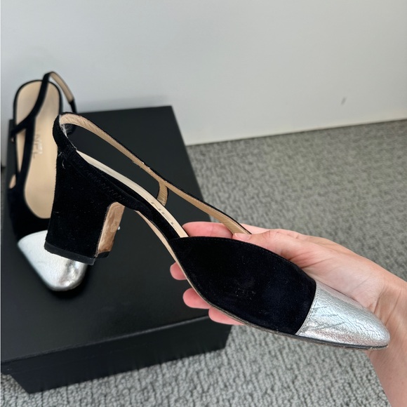 Chanel Toe Cap Slingback Heels - Picture 2 of 9